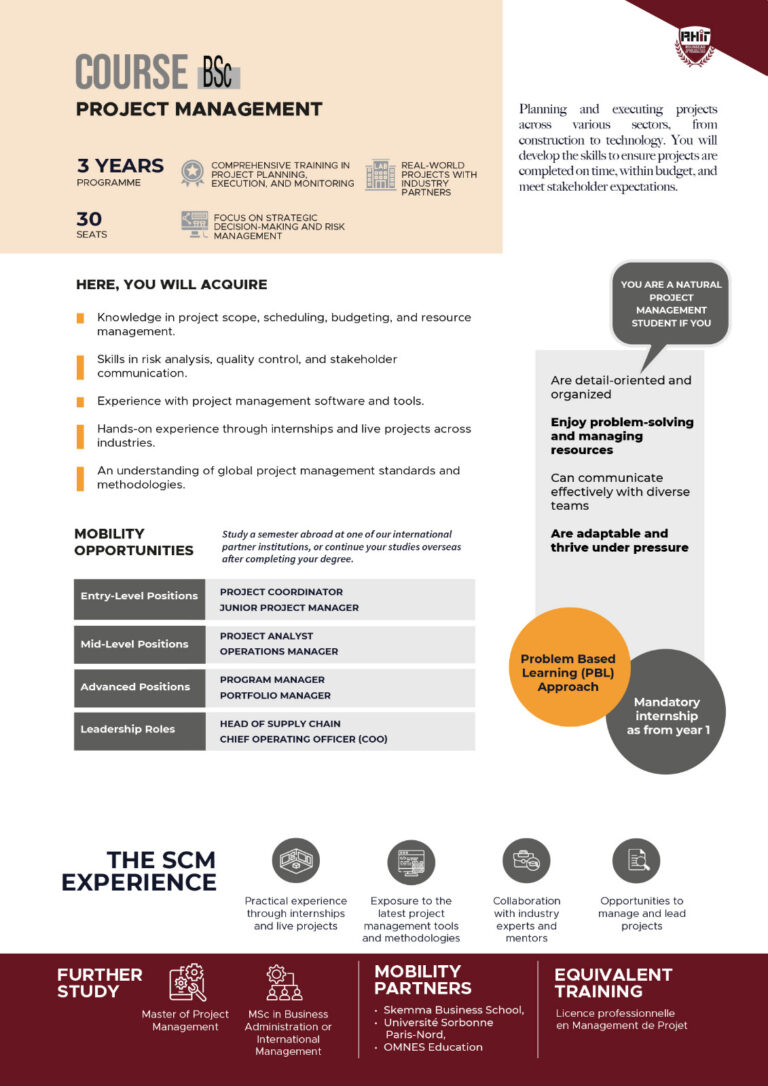 Bachelor in Project Management - RHIT