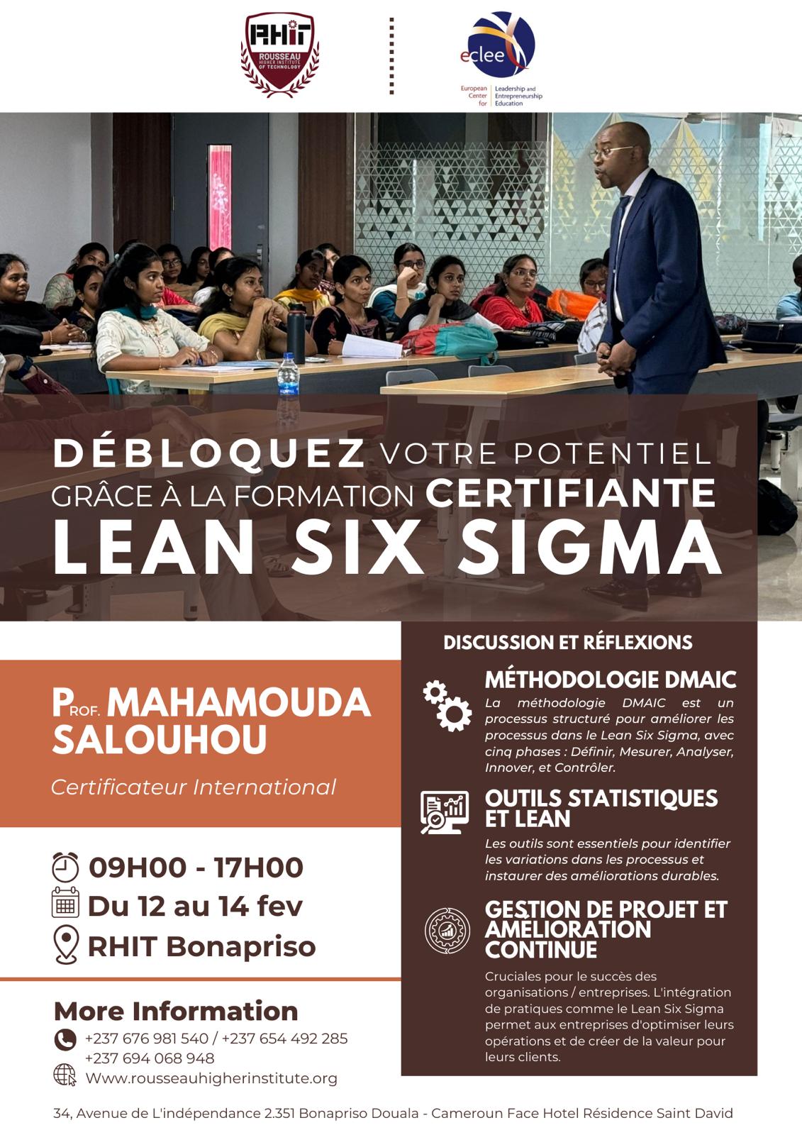 Séminaire: Certification Lean Six Sigma avec Pr Mahamouda Sahoudou